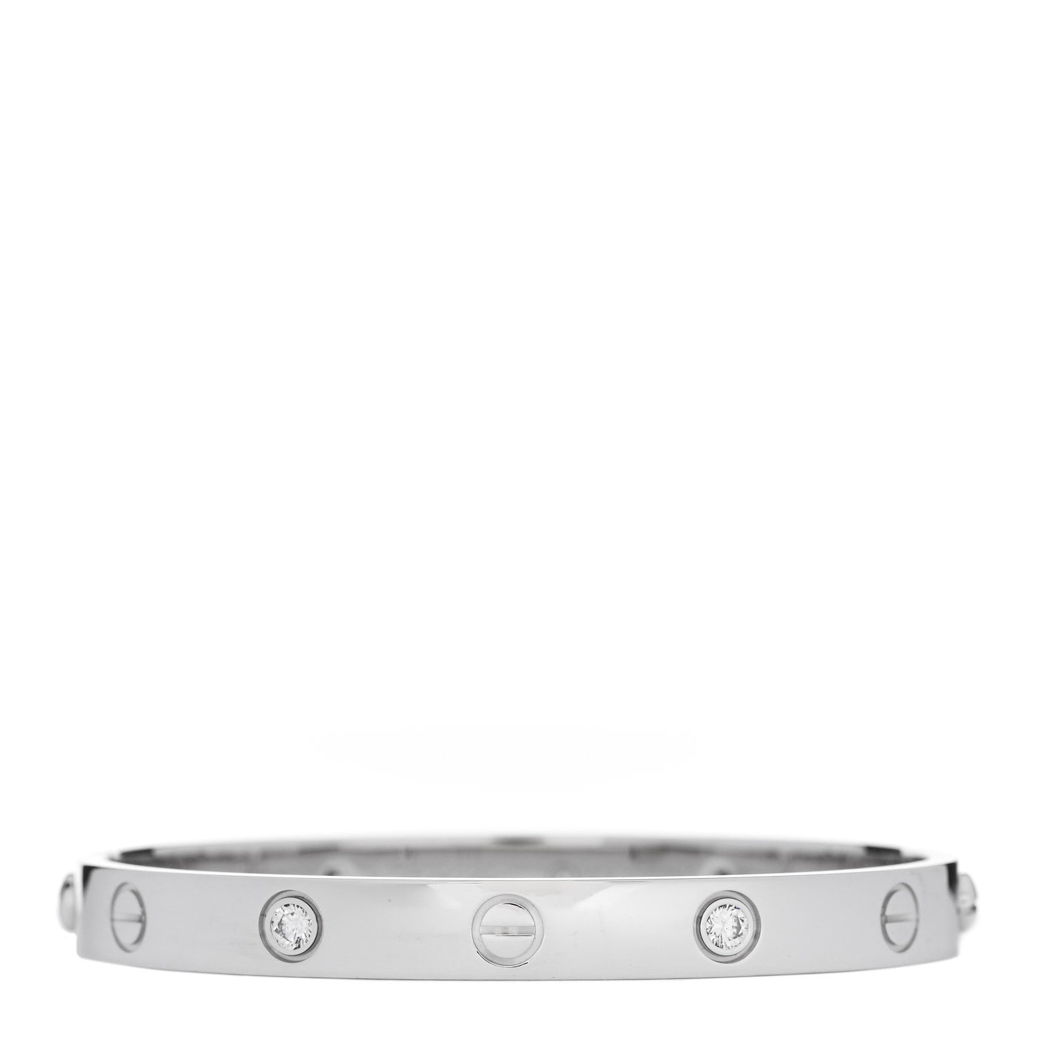Cartier 18K White Gold 4 Diamond LOVE Bracelet 16 1 of 7