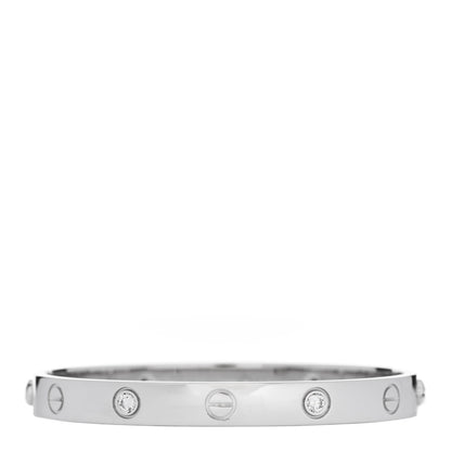 Cartier 18K White Gold 4 Diamond LOVE Bracelet 16 1 of 7