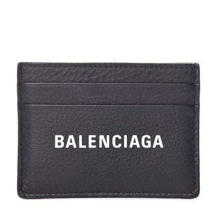 Balenciaga Smooth Calfskin Logo Everyday Multi Card Case Black 1 of 9