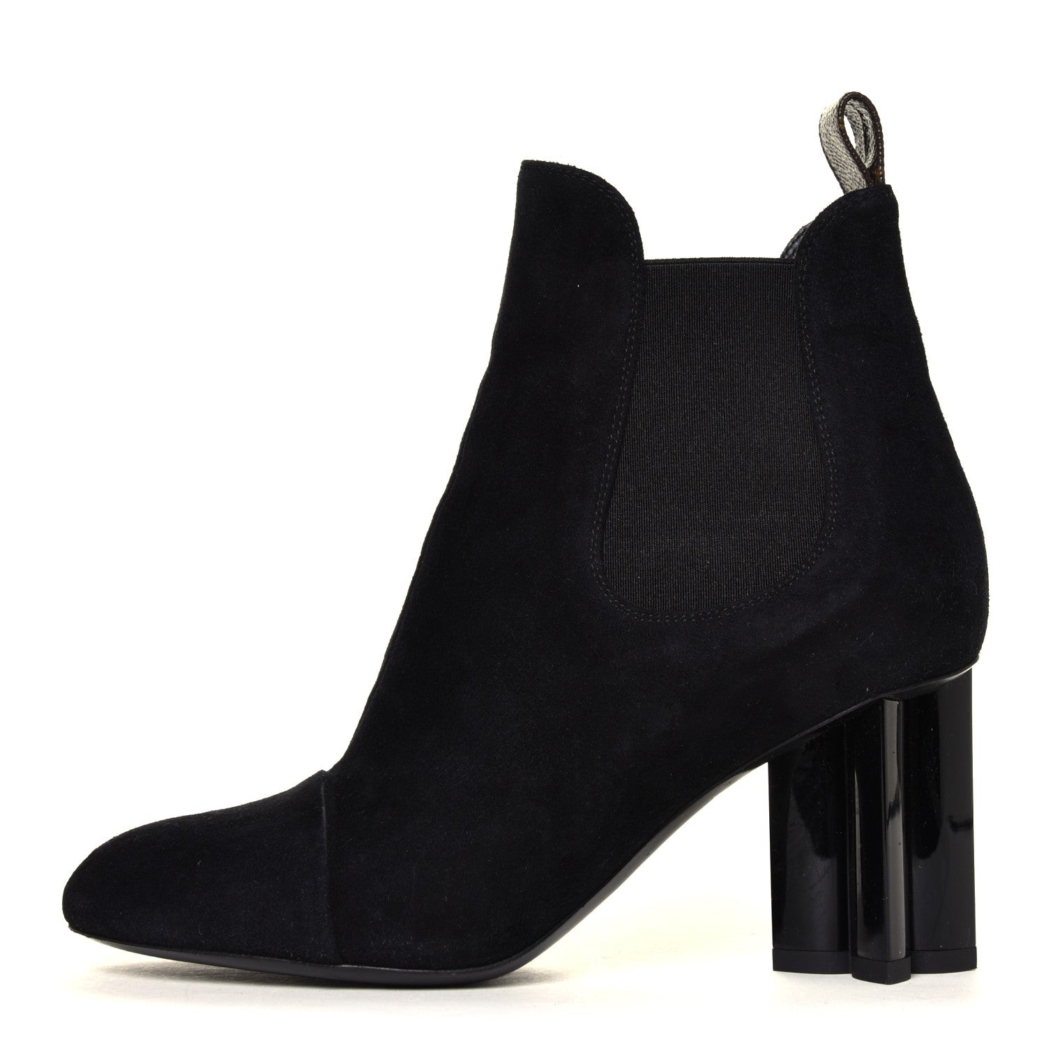 Louis Vuitton Suede Monogram Uniformes Cap Toe Chelsea 80mm Ankle Boots 35 Black 1 of 7