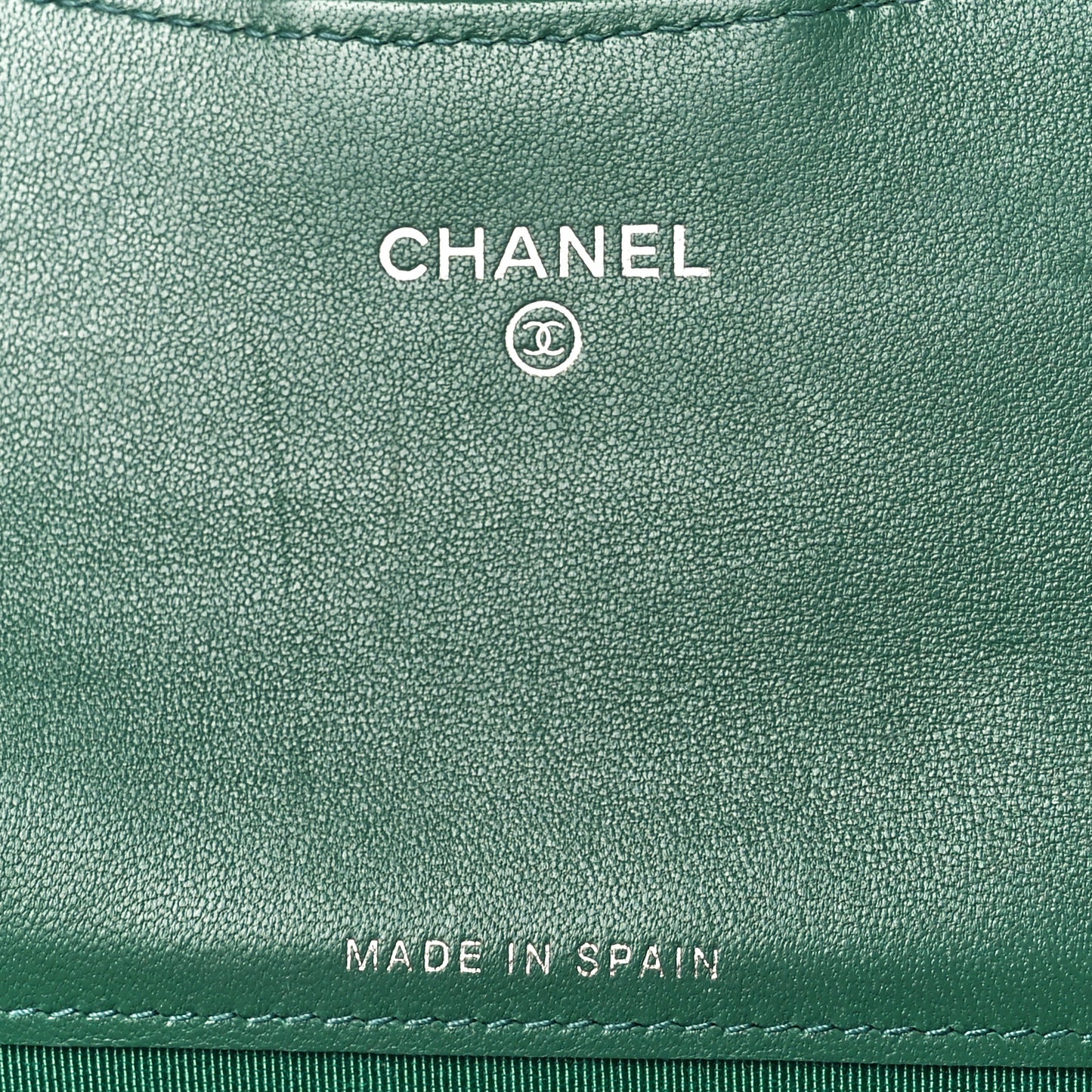 Lambskin Quilted Flap Card Holder Wallet Green