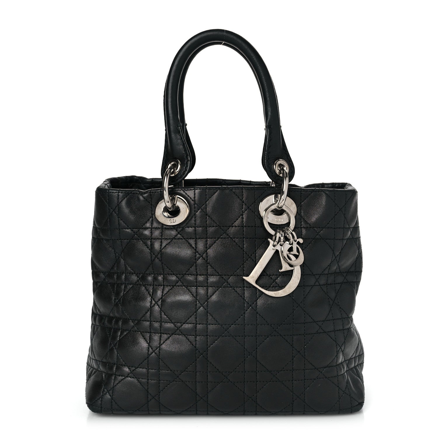 Christian Dior Lambskin Cannage Small Soft Lady Dior Tote Black 1 of 7