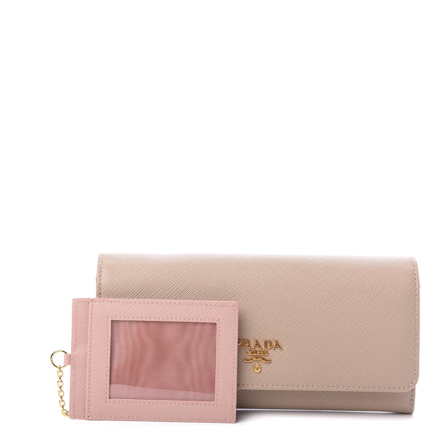 Saffiano Metal Continental Flap Wallet Cammeo