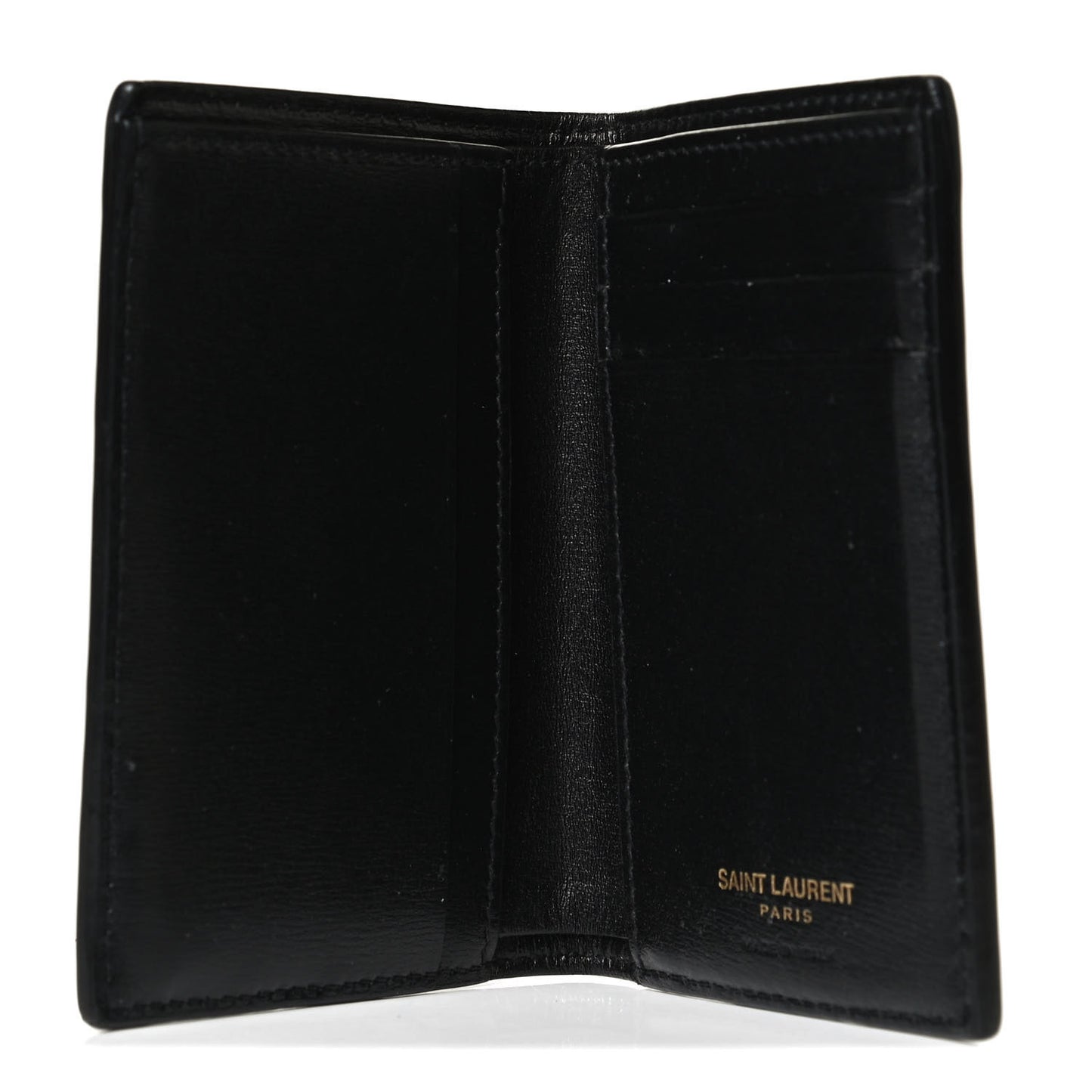 Calfskin Techno Credit Card Wallet Black