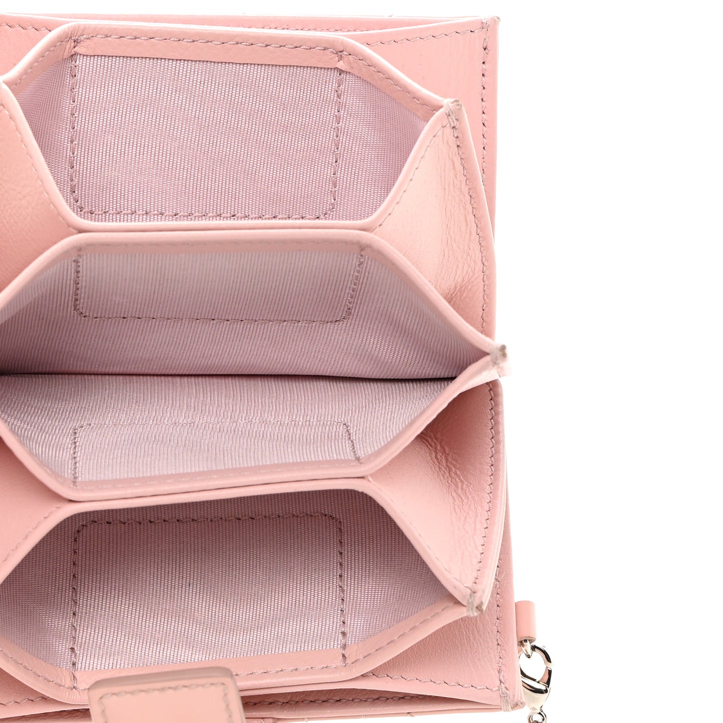 CHRISTIAN DIOR Patent Cannage Lady Dior 5-Gusset Card Holder Pink