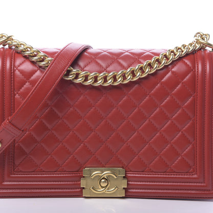 Chanel Lambskin Quilted New Medium Boy Flap Red 13 of 14
