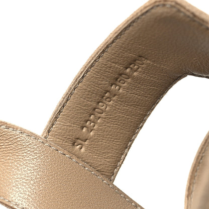 Hermes Suede Goatskin Havane 30 Wedge Sandals 36 Beige Argile 8 of 9