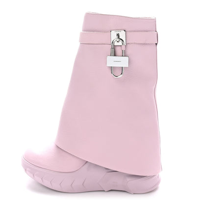 Givenchy Grained Calfskin Shark Lock Biker Ankle Boots 40 Pink 1 of 8