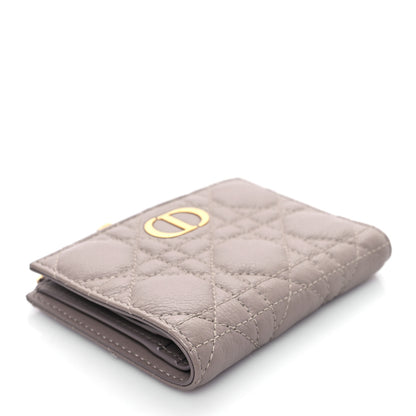 Christian Dior Grained Calfskin Supple Cannage Caro Dahlia Wallet Taupe 4 of 9