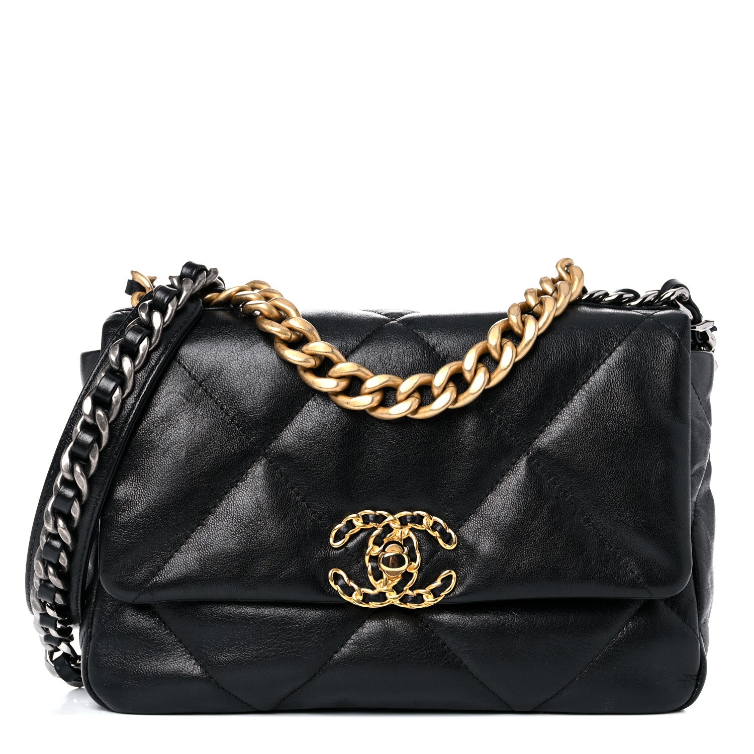 Chanel Goatskin Quilted Medium Chanel 19 Flap Black 1 of 13