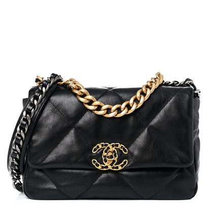 Chanel Goatskin Quilted Medium Chanel 19 Flap Black 1 of 13