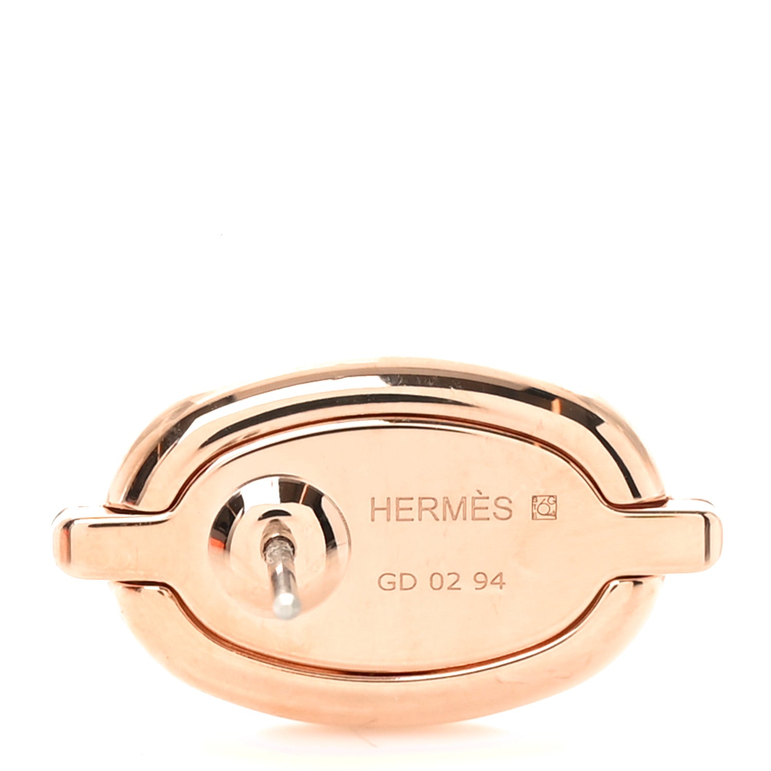 Hermes Enamel Mini Maillon Earrings Marron Glace 4 of 4