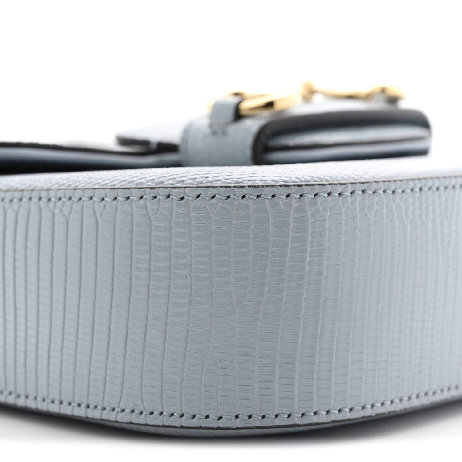 Gucci Lizard Web Mini Horsebit 1955 Shoulder Bag Light Blue 9 of 10