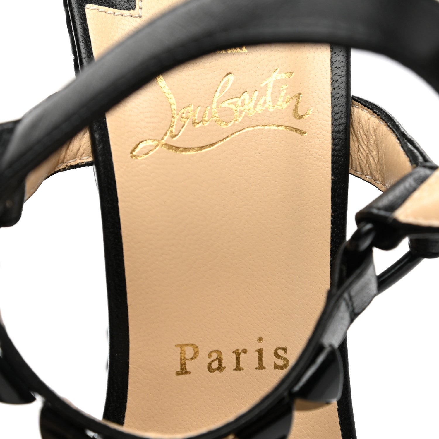 Christian Louboutin Nappa Lame Cataclou 140 Wedge Sandals 35 Black 7 of 7
