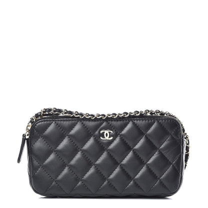 Chanel Lambskin Quilted Small Clutch With Chain Black 1 of 16