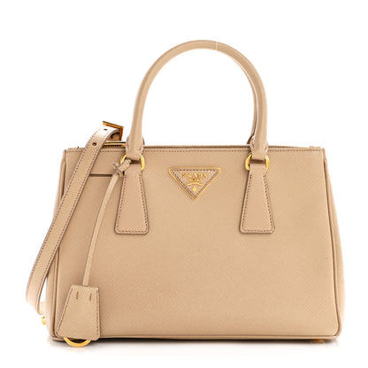 Prada Saffiano Lux Mini Galleria Double Zip Tote Sabbia 1 of 13