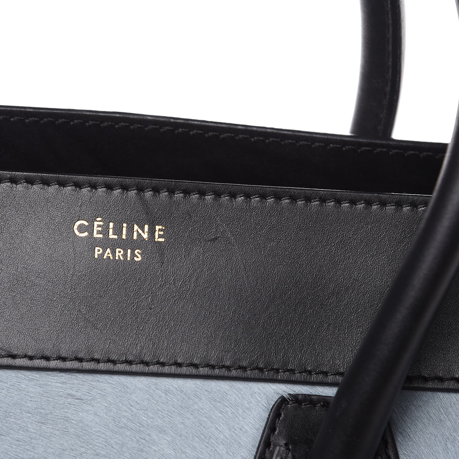 Celine Pony Hair Mini Tri-Color Luggage Baby Blue Burgundy Black 15 of 16
