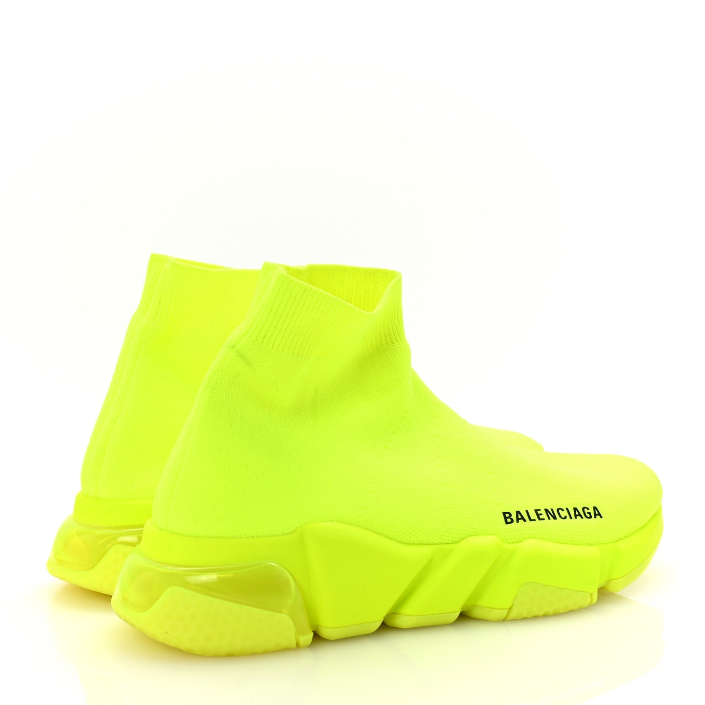 Neoprene Knit Womens Speed Clear Sole Sneakers 37 Yellow Fluo