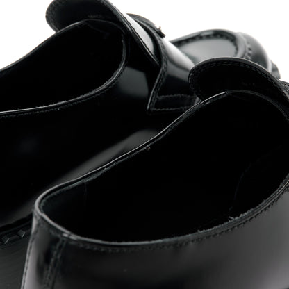 Prada Spazzolato Metal Triangle Logo 50mm Lug Sole Loafers 39 Black 9 of 11