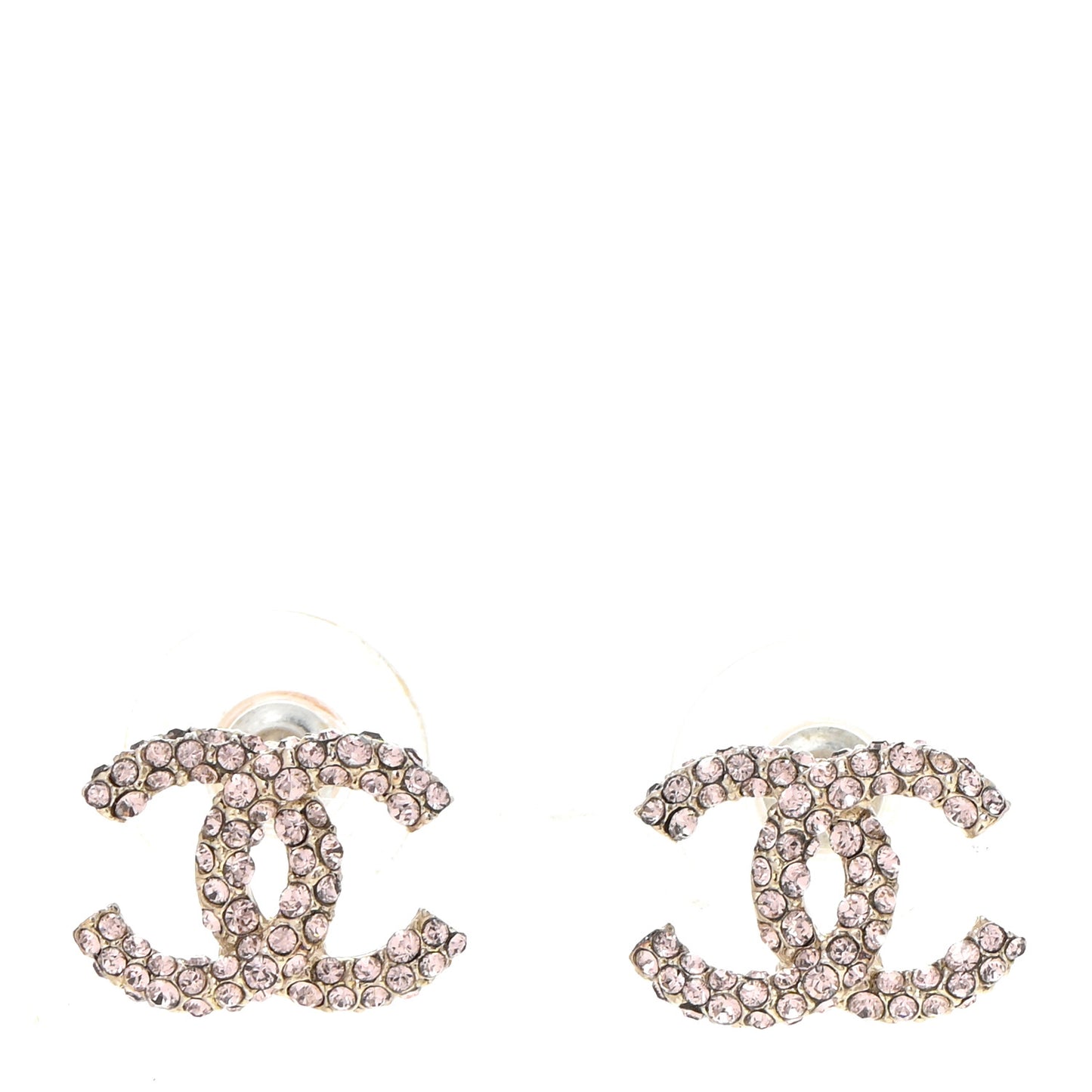 Crystal CC Earrings Pink Gold