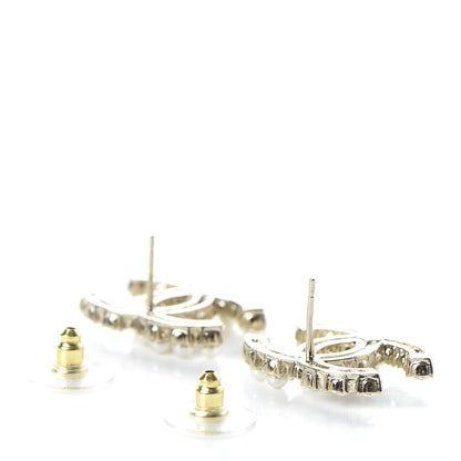 Chanel Crystal Pearl CC Dazzling Domino Earrings Gold 3 of 5