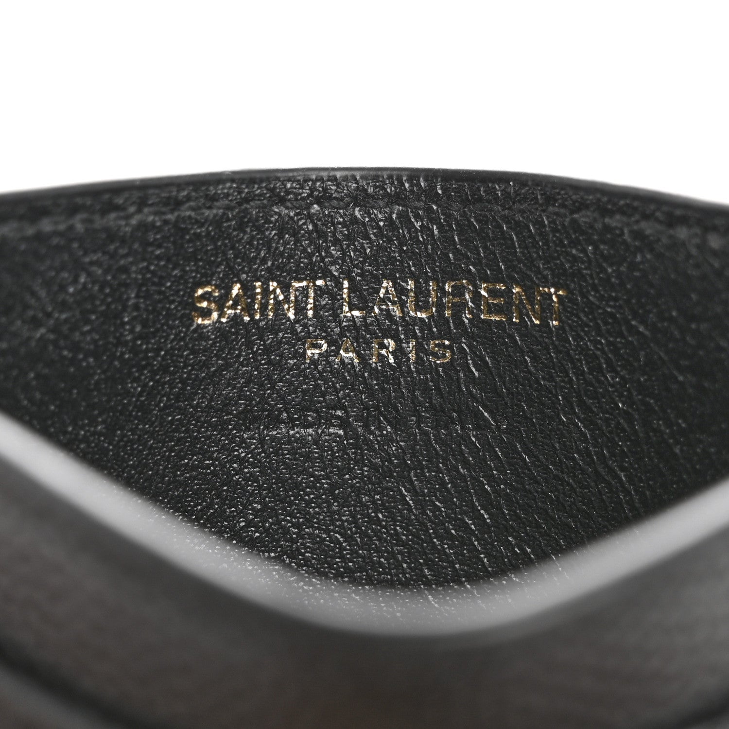Saint Laurent Grain De Poudre Matelasse Chevron Monogram Credit Card Case Black 6 of 10