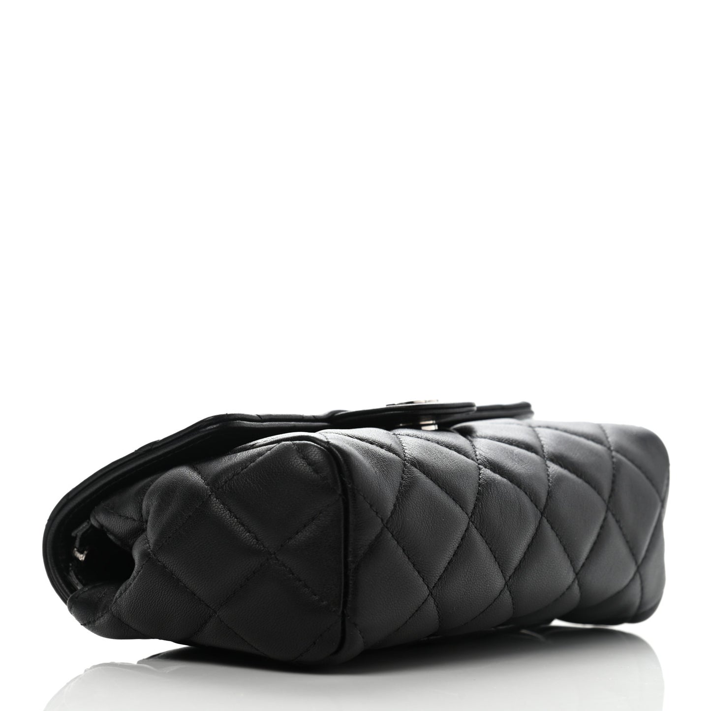 Lambskin Quilted Flap Cosmetic Case Black