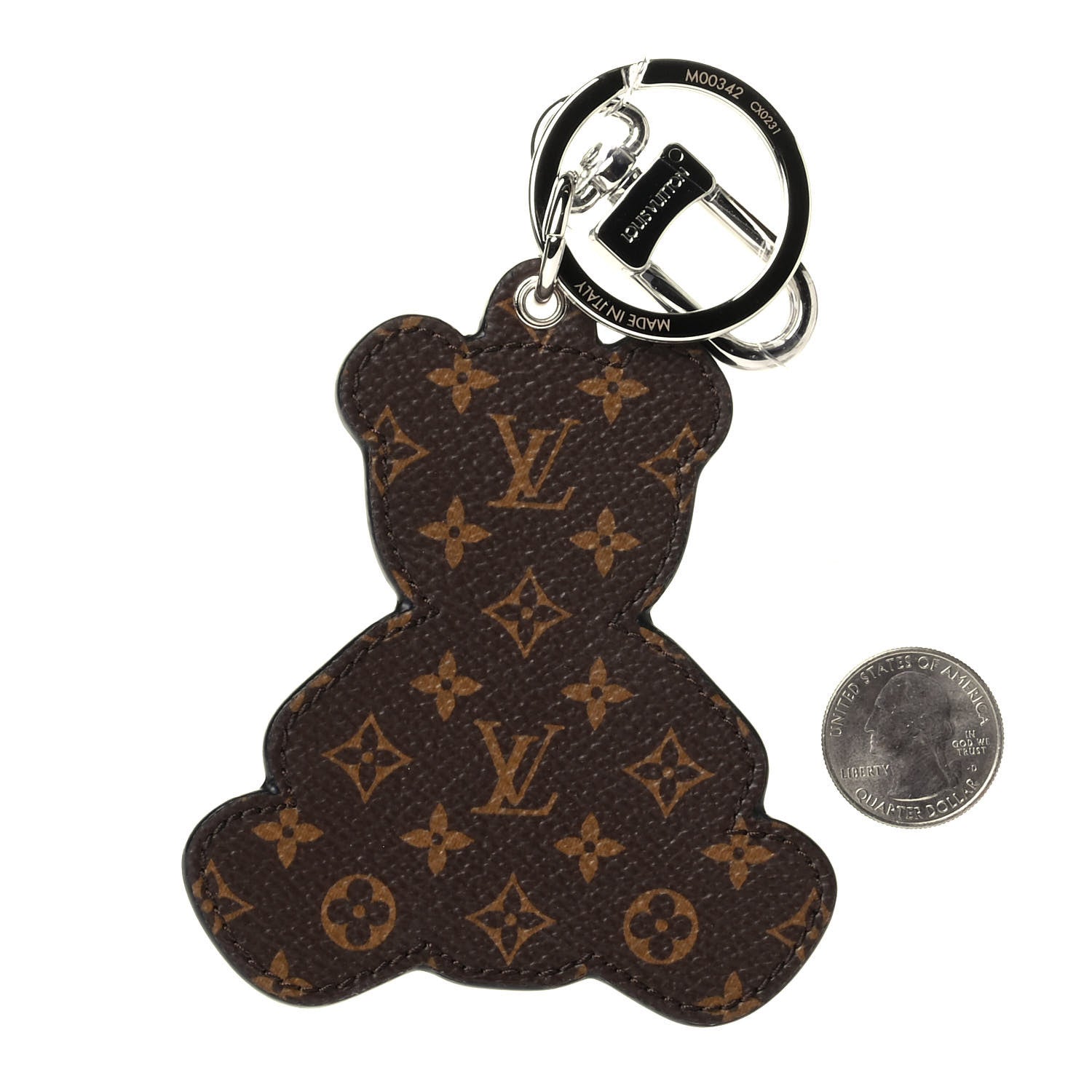 Louis Vuitton Monogram Teddy Bear Bag Charm Key Holder Brown 3 of 4