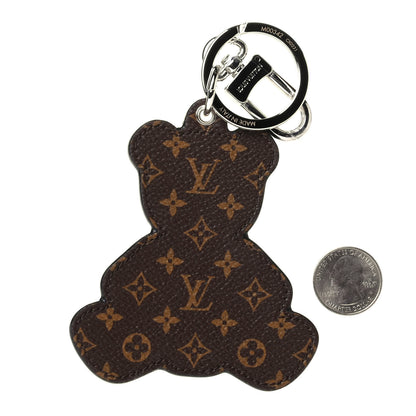 Louis Vuitton Monogram Teddy Bear Bag Charm Key Holder Brown 3 of 4