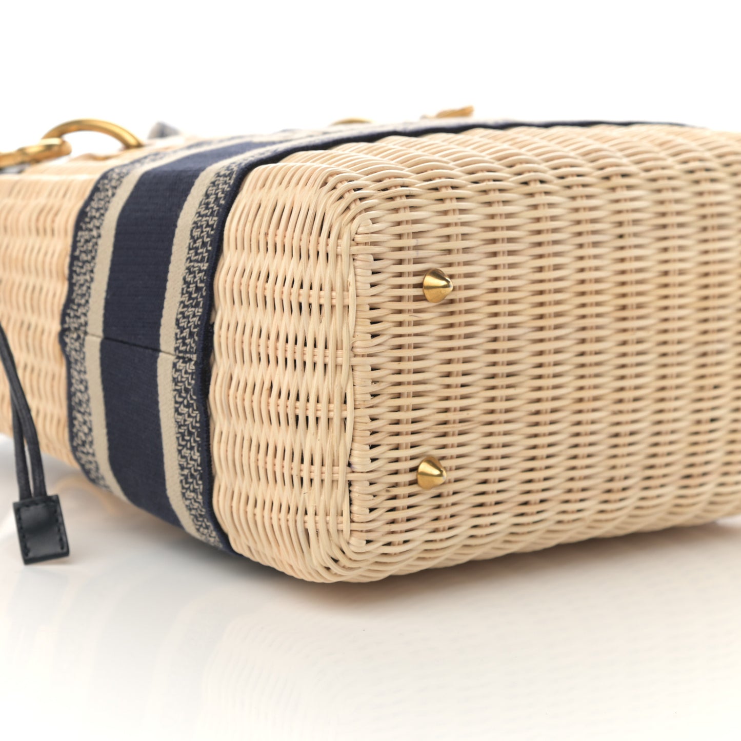 Wicker Oblique Medium Lady Dior Bag Blue