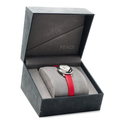 Fendi Stainless Steel Calfskin 28mm Run Away Quartz Watch Red 5 of 5