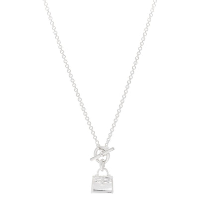 Hermes Sterling Silver Kelly Charm Pendant Necklace 1 of 5