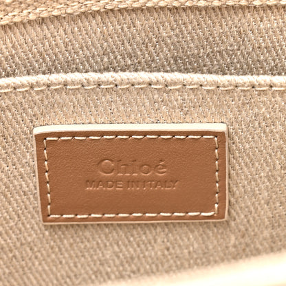 Chloe Cotton Calfskin Small Woody Ribbon Tote With Strap Blushy Beige 11 of 21
