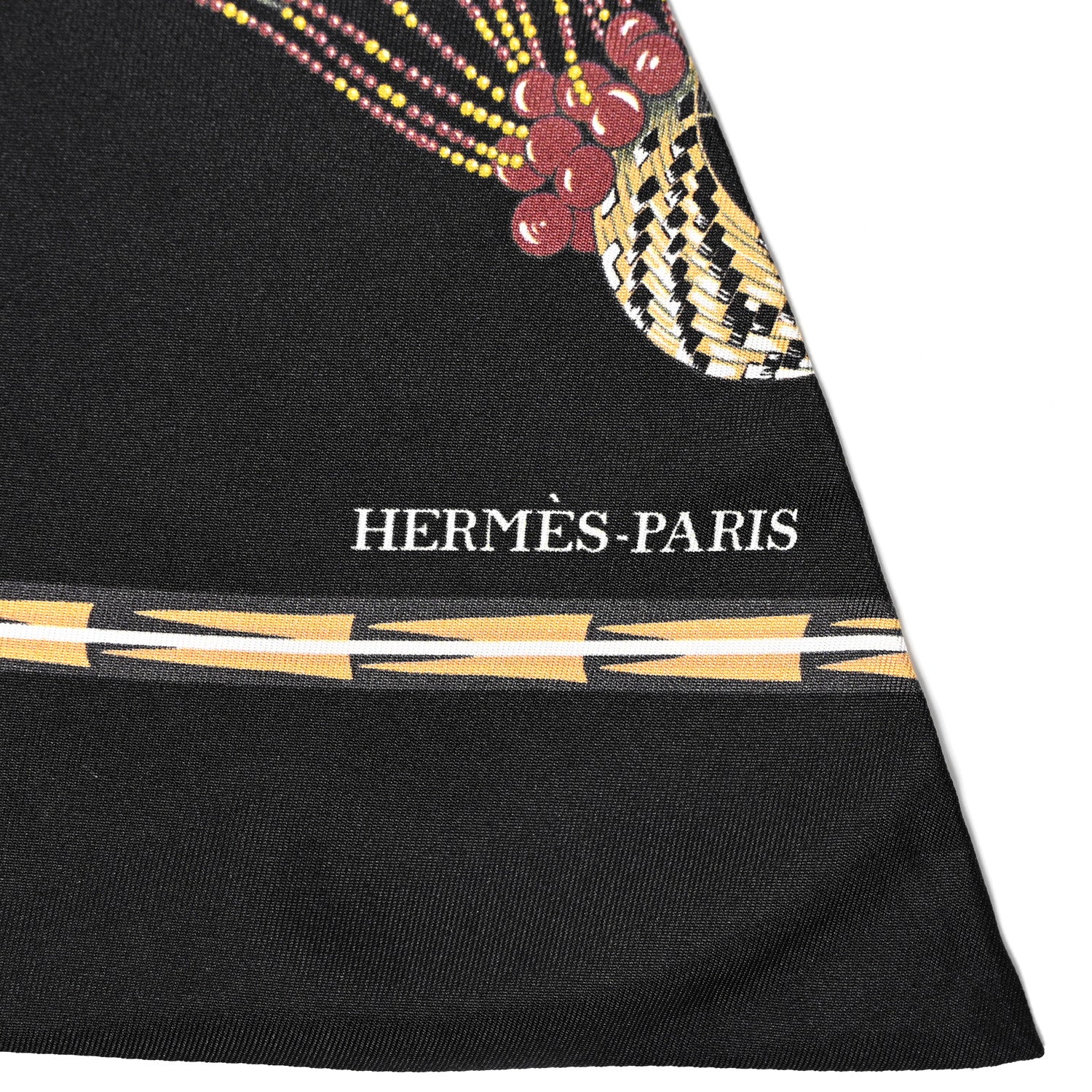 Hermes Silk Brazil Maxi Twilly Black Kaki Vieil 2 of 4