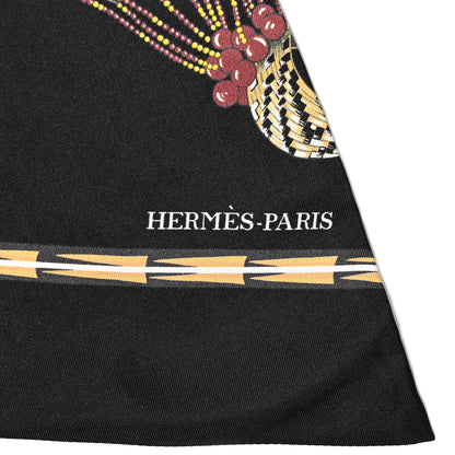 Hermes Silk Brazil Maxi Twilly Black Kaki Vieil 2 of 4
