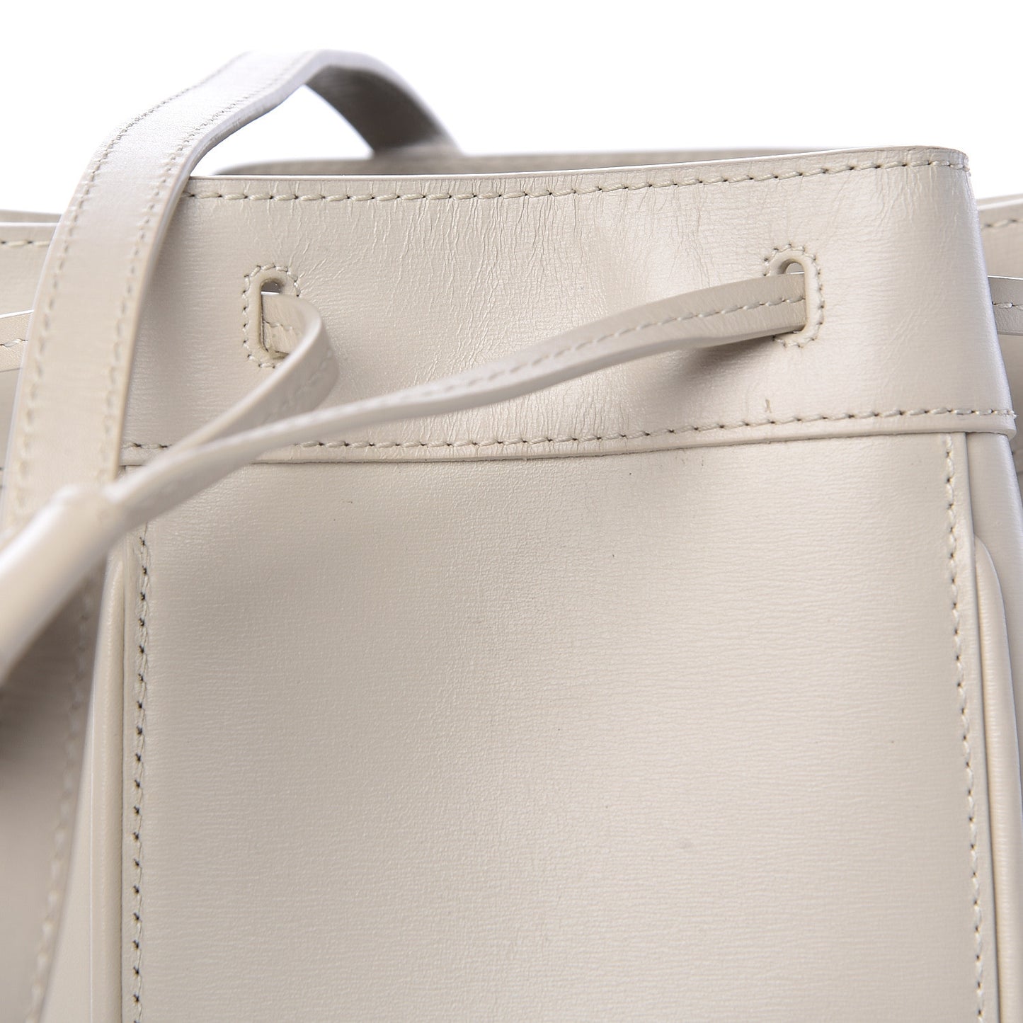 Smooth Calfskin Medium Talitha Bucket Bag Vintage White