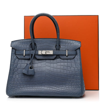 Hermes Matte Niloticus Crocodile Birkin 30 Bleu Ciel 45 of 45