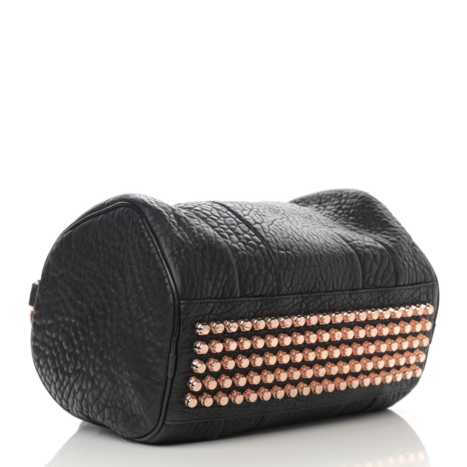 Alexander Wang Pebbled Lambskin Rocco Black Rose Gold Hardware 4 of 15