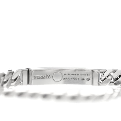 Hermes 18K White Gold Diamond TPM Kelly Gourmette Bracelet SH 4 of 4