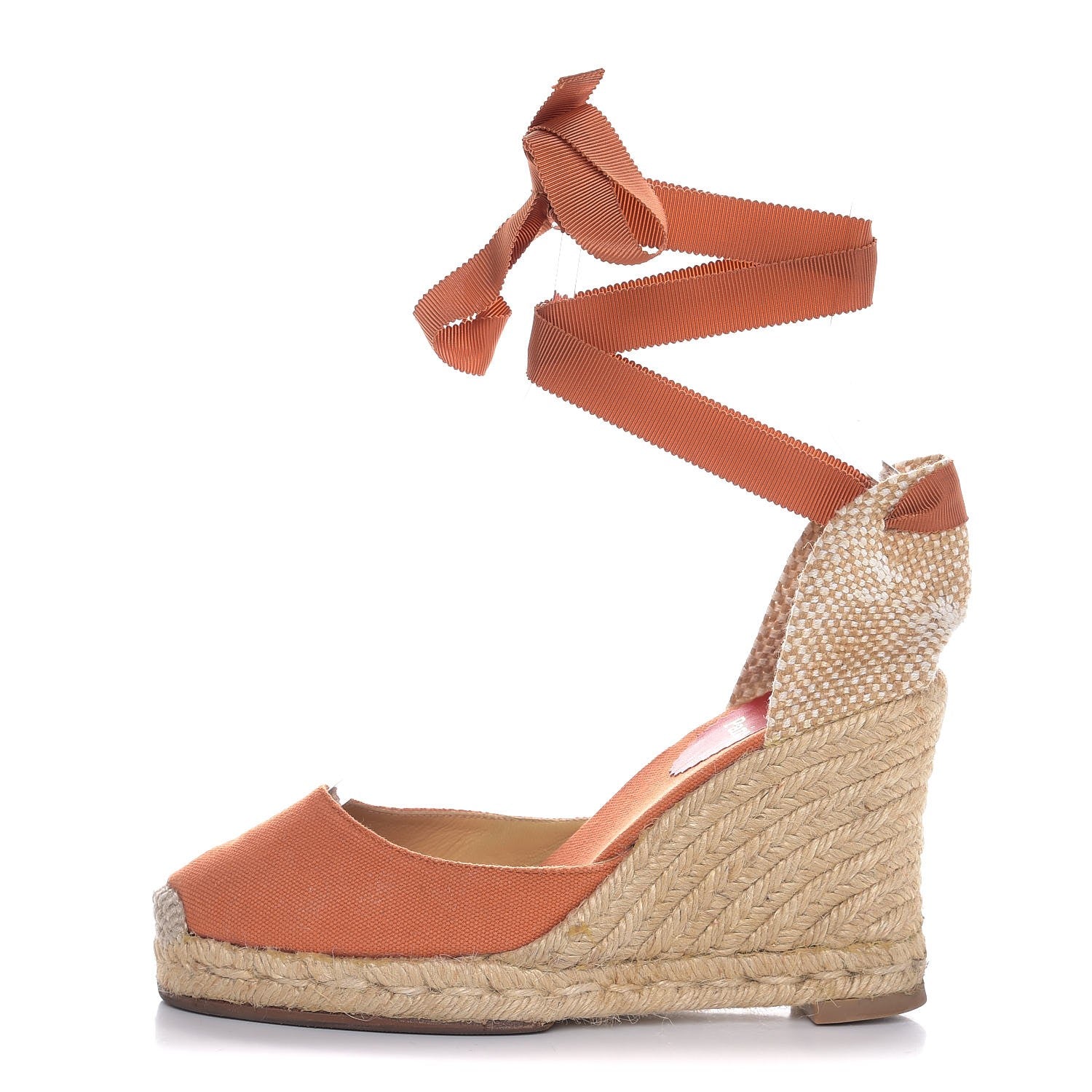 Christian Louboutin Canvas Brigitte Wedge Espadrille 36 Orange 1 of 12