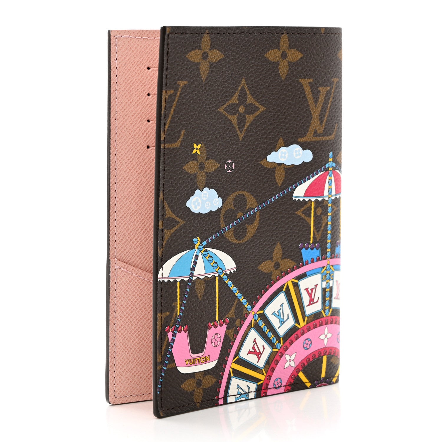 Louis Vuitton Monogram 2020 Christmas Animation Big Wheel Passport Cover Rose Ballerine 3 of 6