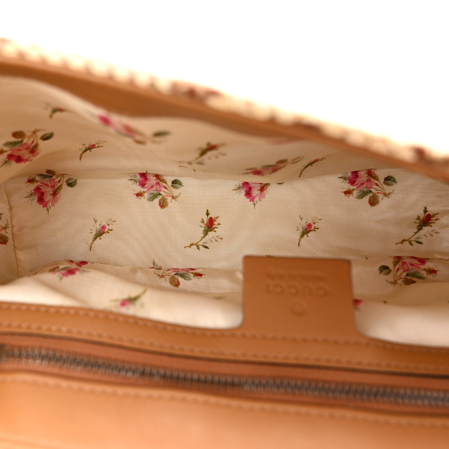 Gucci Raffia Elaphe Matelasse Small GG Marmont Shoulder Bag Natural Cream Brown 5 of 11