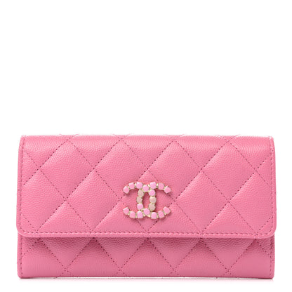 Chanel Caviar Pearl Quilted Coco Candy Wallet Pink 1 of 7