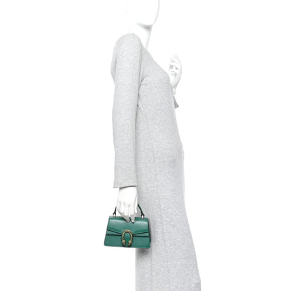 Gucci Dollar Calfskin Crystal Mini Dionysus Top Handle Bag Emerald 2 of 9