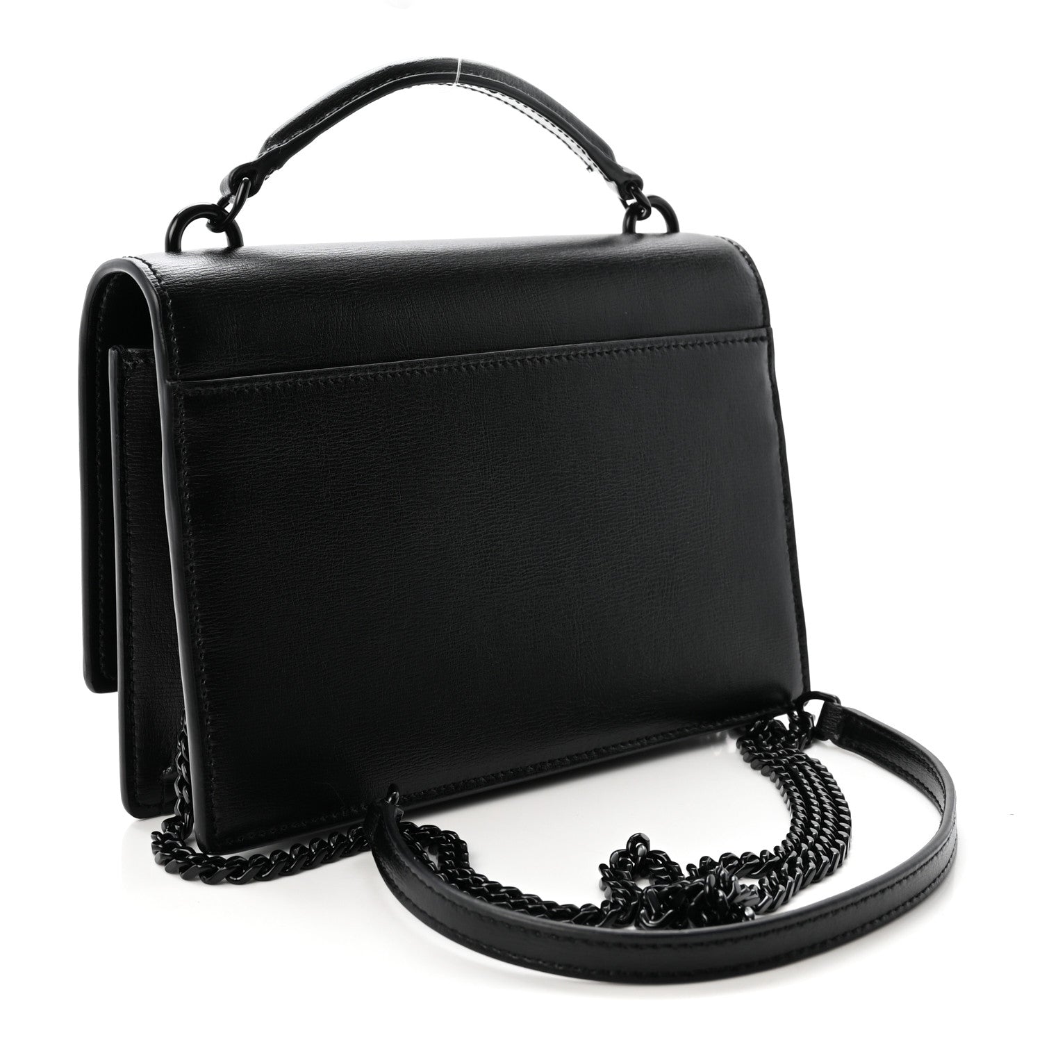 Saint Laurent Calfskin Monogram Sunset Chain Wallet Black 3 of 11