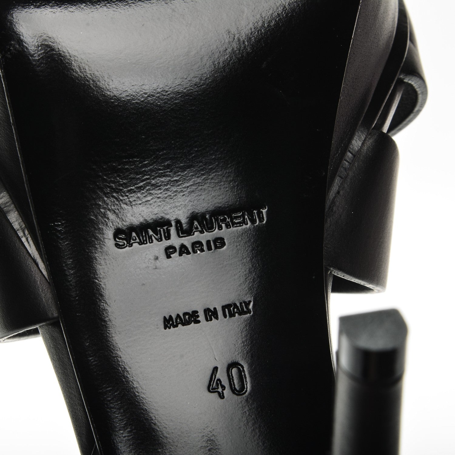 Saint Laurent Calfskin Tribute 75 Platform Sandals 40 Black 5 of 7