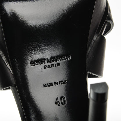 Saint Laurent Calfskin Tribute 75 Platform Sandals 40 Black 5 of 7