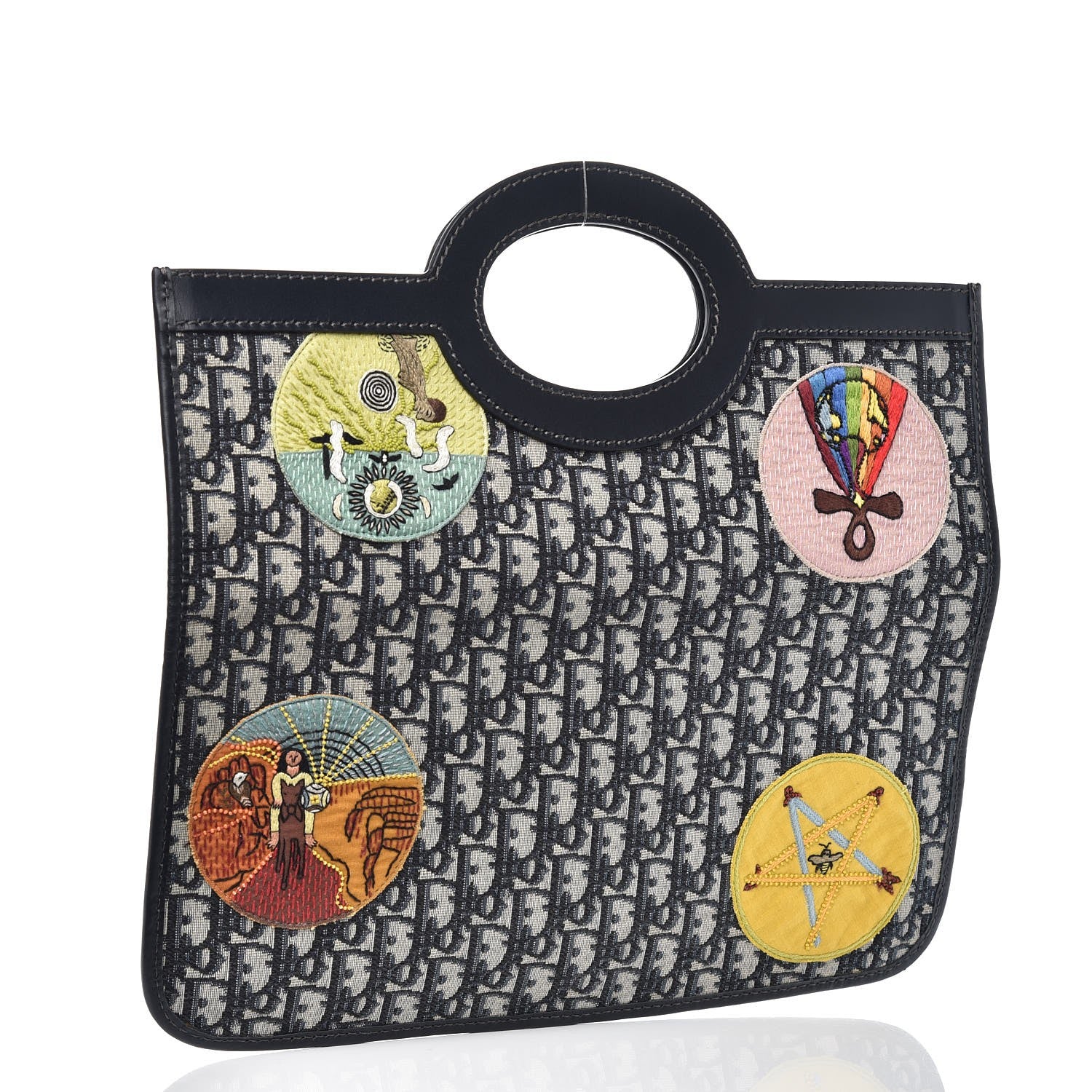Christian Dior Oblique Tarot Fold Over Clutch Blue 6 of 11