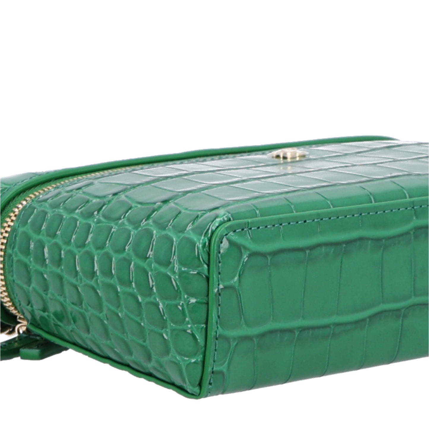Calfskin Crocodile Embossed Crococo Exoticoco Vanity With Chain Green