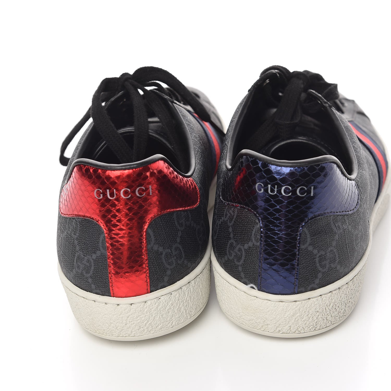 Gucci GG Supreme Monogram Ayers Web Mens New Ace Sneakers 11 Black 15 of 16